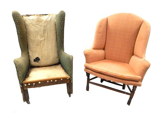 Appraisal: Two unusual form th C chairs with alterations The first