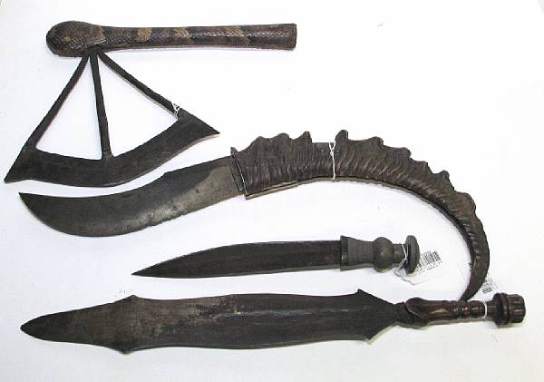 Appraisal: Property of various owners Three Congolese examples a Songye axe