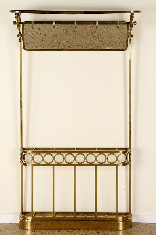 Appraisal: BRASS MULTI FUNCTIONAL HALL RACK CIRCA A brass multi functional