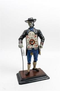 Appraisal: A Polychrome Decorated Cast Metal Figural Clock Height inches A