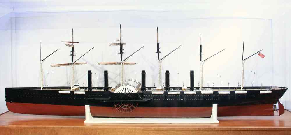 Appraisal: MONUMENTAL SHIP MODEL - Working Metal Ship Model of the