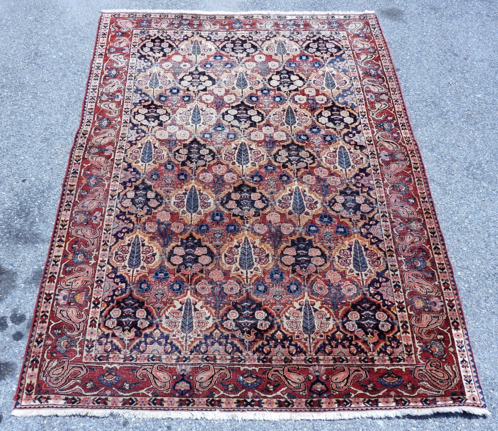 Appraisal: ANTIQUE BLUE RED PERSIAN RUG Middle East th CenturyBlue red