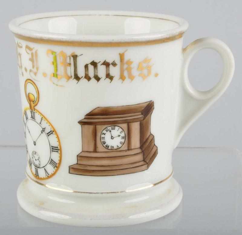 Appraisal: Clock Repairman Shaving Mug Description Marked G J Marks across