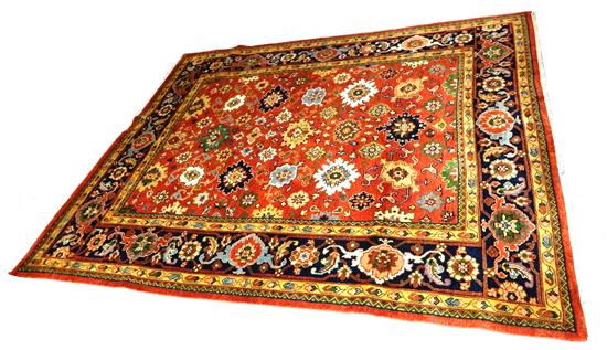 Appraisal: RUG Sultanabad carpet '' x '' burnt red field with