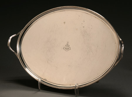 Appraisal: Tiffany Co Sterling Two-Handled Oval Tray New York - Having