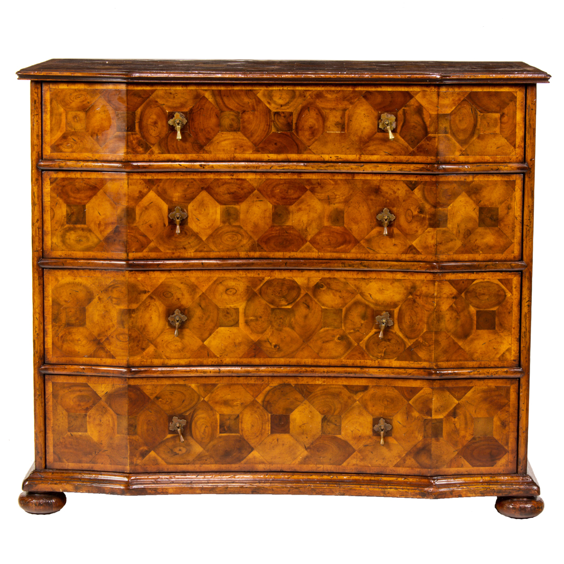 Appraisal: A GEORGIAN STYLE OYSTER VENEER CHEST OF DRAWERS A Georgian