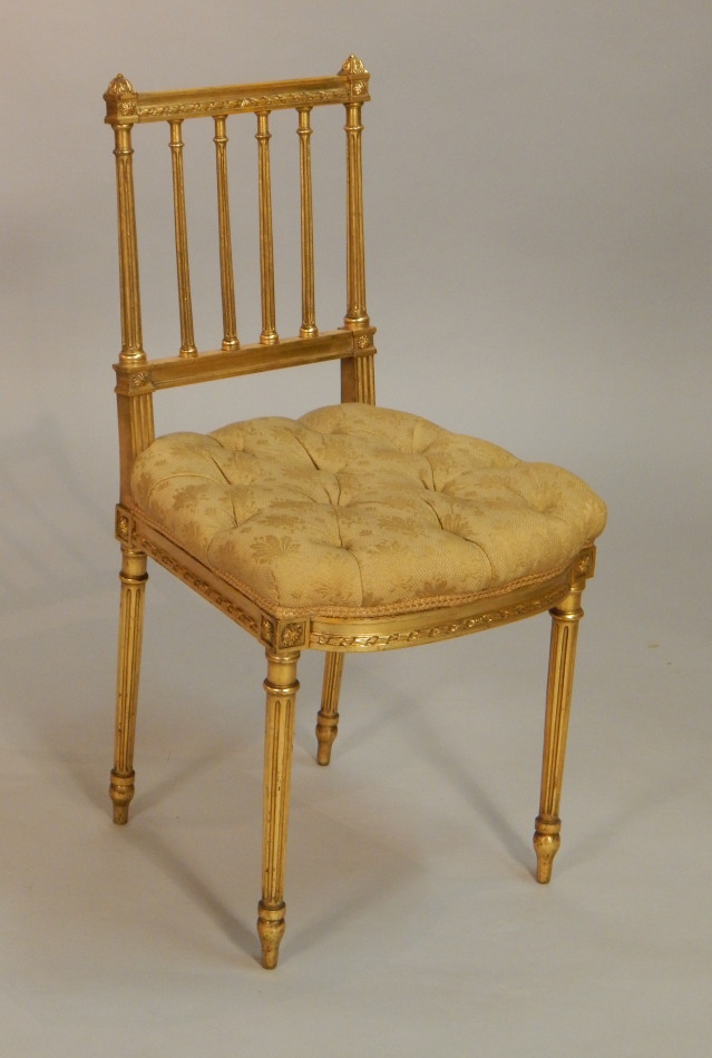 Appraisal: A late thC early thC French gilt gesso side chair