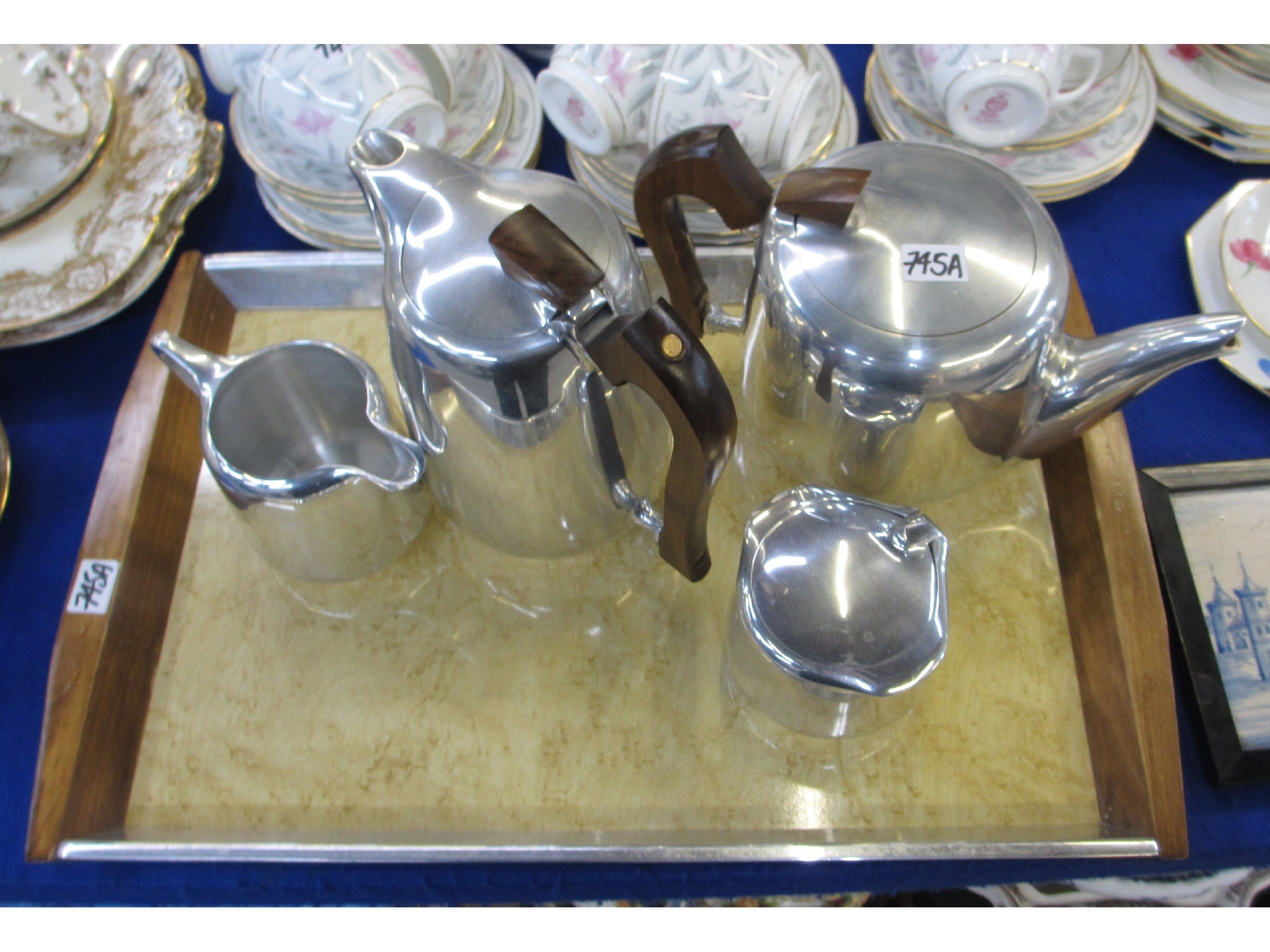 Appraisal: Picquotware four piece teaset on tray