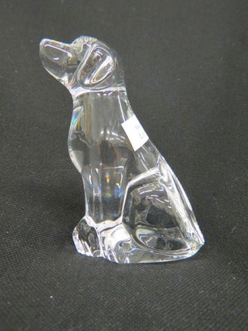 Appraisal: Steuben Crystal Figurine of a Dog seated tall signed excellent