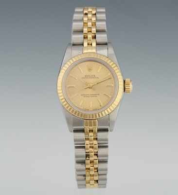 Appraisal: A Ladies' Rolex Oyster Perpetual Two Tone Watch ca Stainless