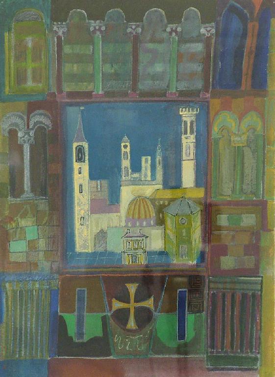 Appraisal: By Michael Chase - - 'Lucca Towers and Capitols' signed