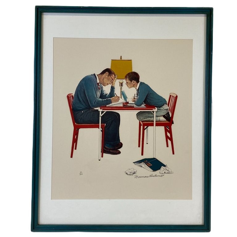 Appraisal: ROCKWELL NORMAN ROCKWELL NORMAN Father And Son Lithograph Numbered Signed