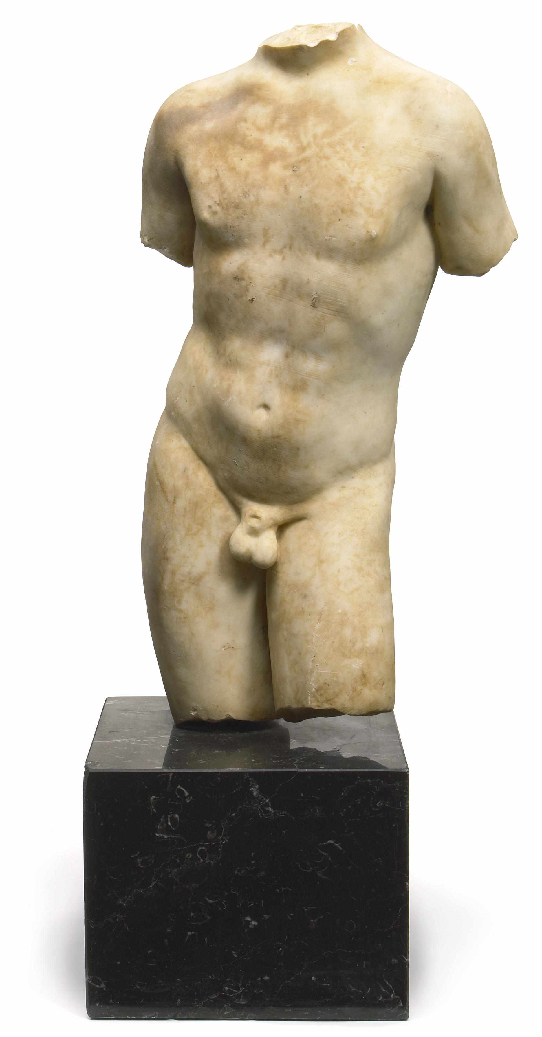 Appraisal: A carved marble torso after the antique Of a naked