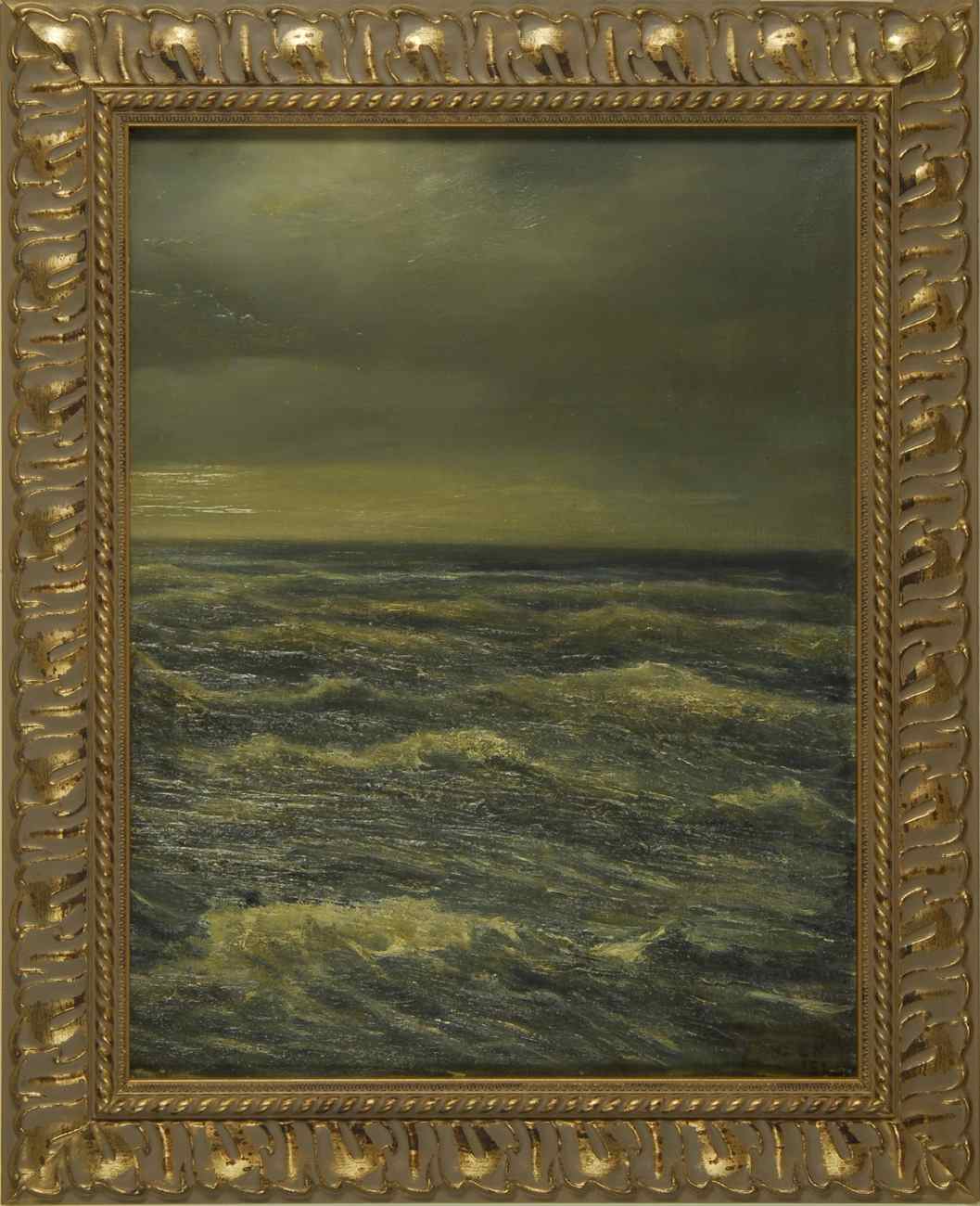 Appraisal: FRAMED PAINTINGCirca Moody seascape Signed lower right Jansen ' ''