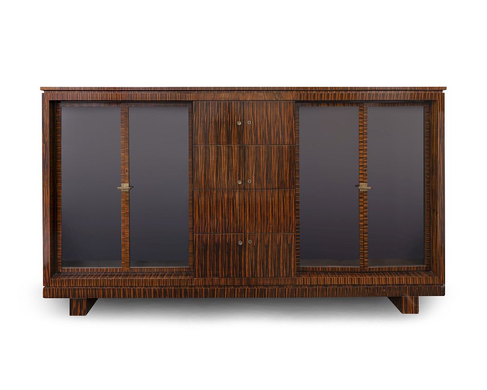 Appraisal: A German Art Deco Style Maccassar Cabinet A German Art