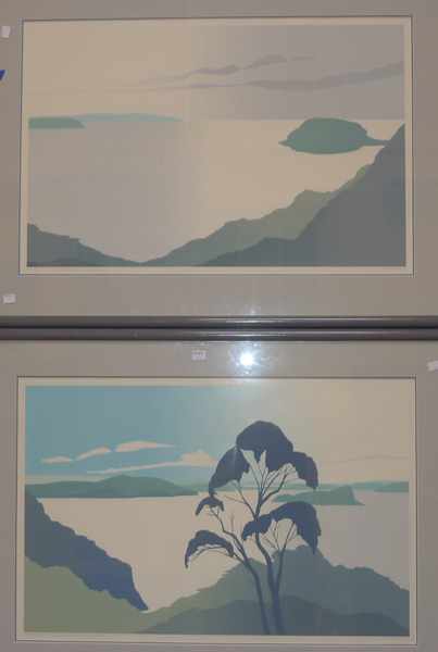 Appraisal: PAIR OF JAMIE BLAKE SCREENPRINTS DEPICTING KU-RING-GAI CHASE NATIONAL PARK