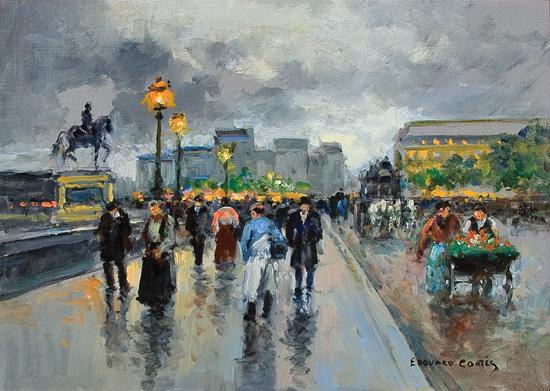 Appraisal: EDOUARD LEON CORTES French - Pont-Neuf Henri IV oil on