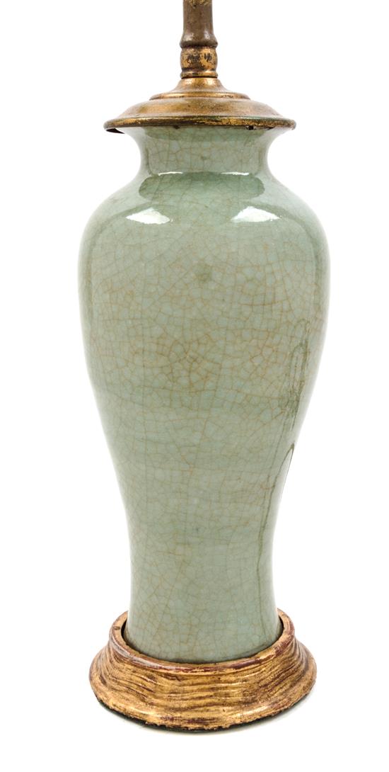 Appraisal: Sale Lot A Celadon Glazed Porcelain Vase of baluster form