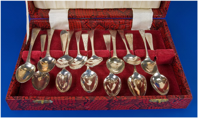 Appraisal: Collection of Georgian Silver Tea Spoons Makers include Hester Bateman