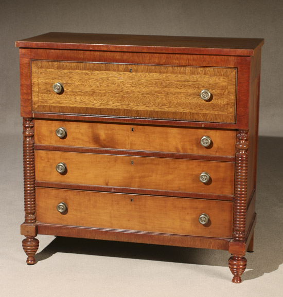 Appraisal: Classical Cherry and Mahogany Butler's Desk Probably Pennsylvania Circa Having