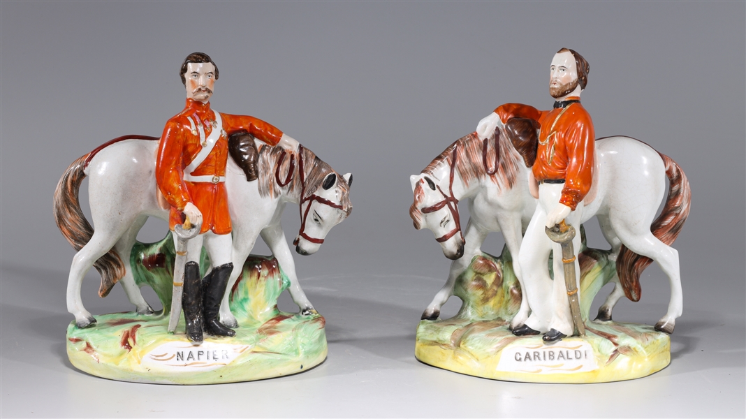 Appraisal: Pair of antique Staffordshire porcelain figures circa including Giuseppe Garibaldi