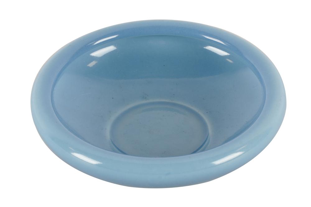 Appraisal: CHINESE BLUE GLAZED BOWLsix character mark to underside inches diameter