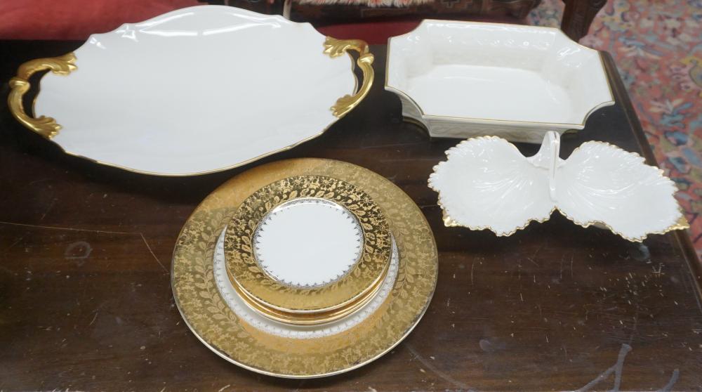 Appraisal: Six Atlas China -Karat Gilt Porcelain Plates and Three Lenox