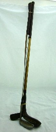 Appraisal: Three golf clubs comprising right hand hickory shaft putter by