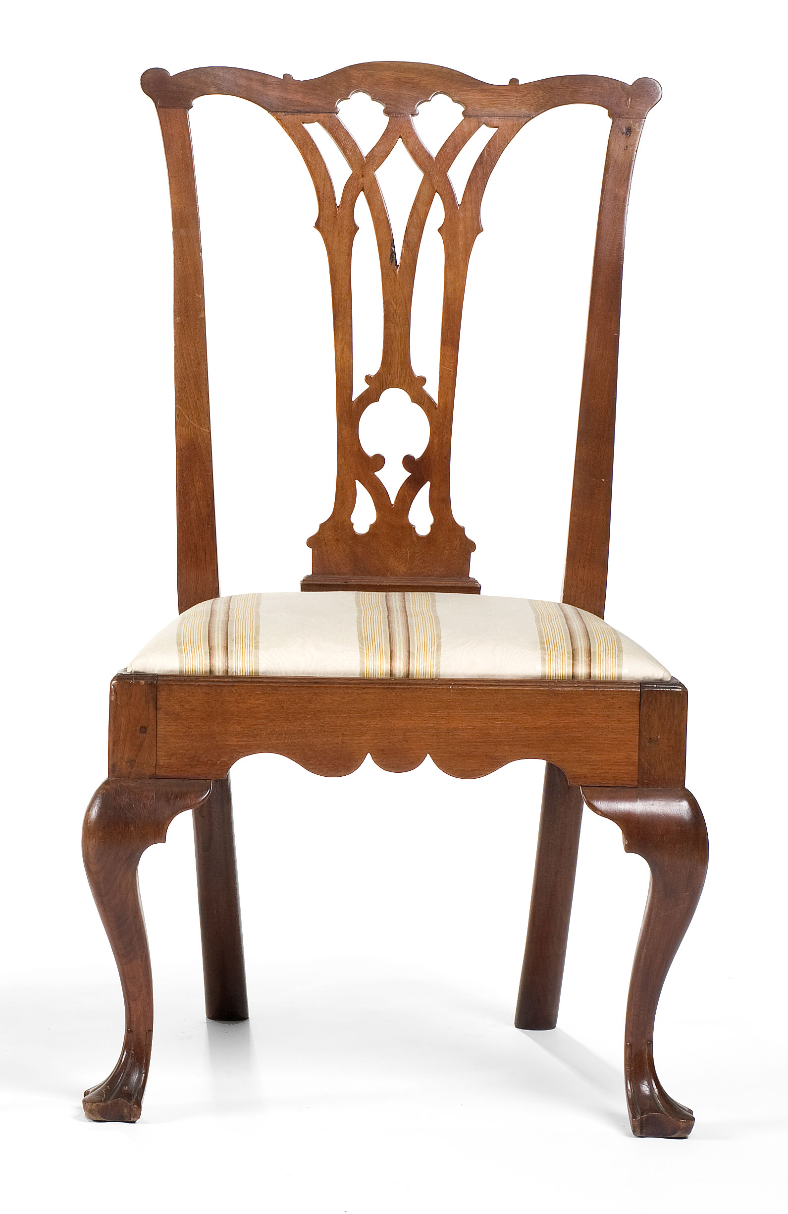 Appraisal: PENNSYLVANIA CHIPPENDALE CARVED MAHOGANY SIDE CHAIR The pierced splat above