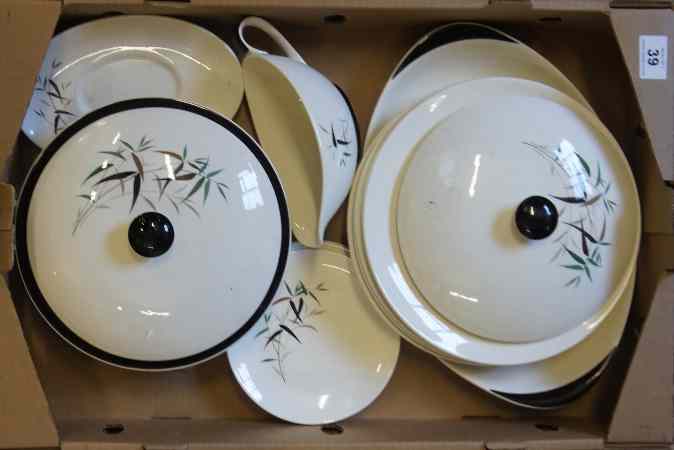 Appraisal: Tray of Royal Doulton Bamboo comprising Dinner Plates Side Plates