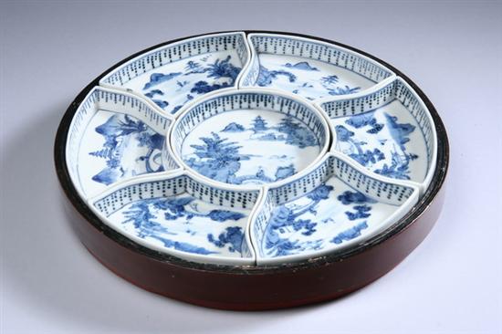 Appraisal: SEVEN CHINESE BLUE AND WHITE PORCELAIN SWEETMEAT DISHES th century