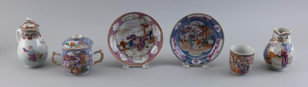 Appraisal: SIX PIECES OF CHINESE EXPORT FAMILLE ROSE PORCELAIN EARLY TO