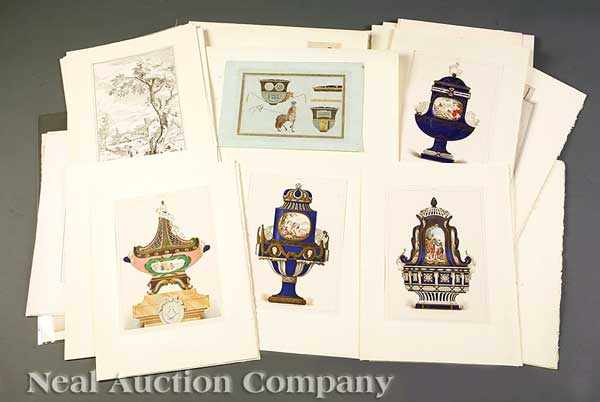 Appraisal: A Group of Antique Prints of Furniture and Decorative Ornament