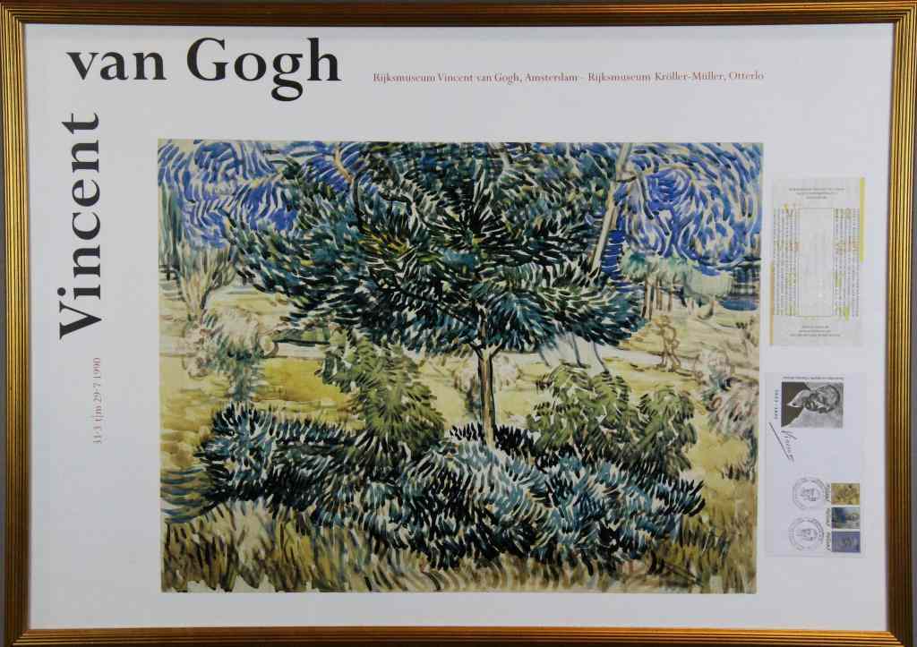 Appraisal: Van Gogh Poster st Issue Stamp TicketsFramed poster of Van