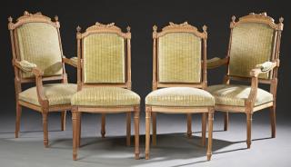 Appraisal: Four Piece French Carved Cherry Louis XVI Style Pa Four