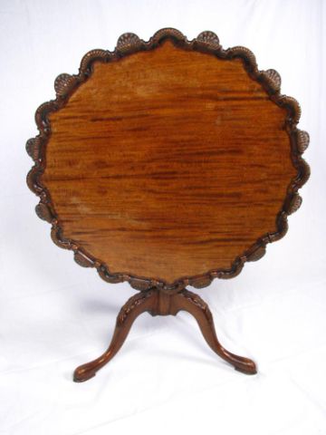 Appraisal: Period style mahogany Pie Crust Tilt Table tri-pod pedestal base