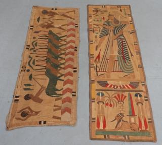 Appraisal: European Egyptian Revival Cleopatra Oxen Textile EUROPE LATE TH CENTURY