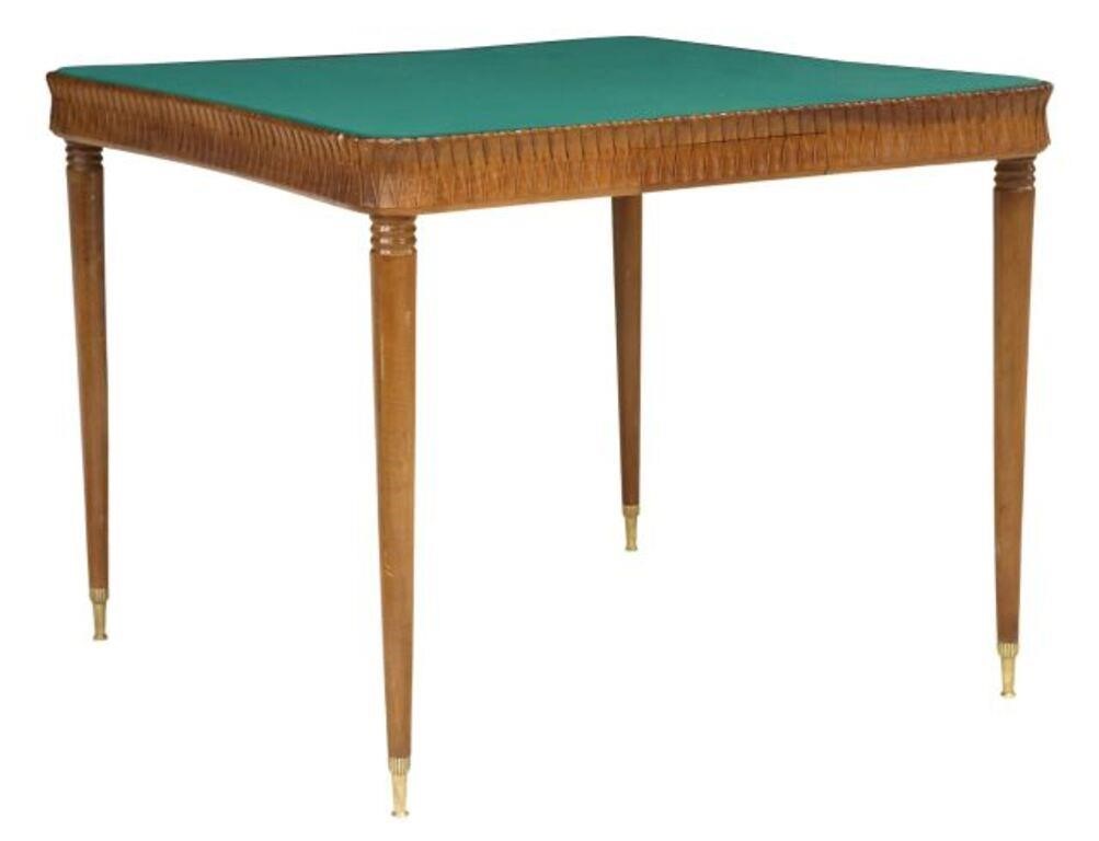 Appraisal: Italian mid-century modern games table c s inset felt playing