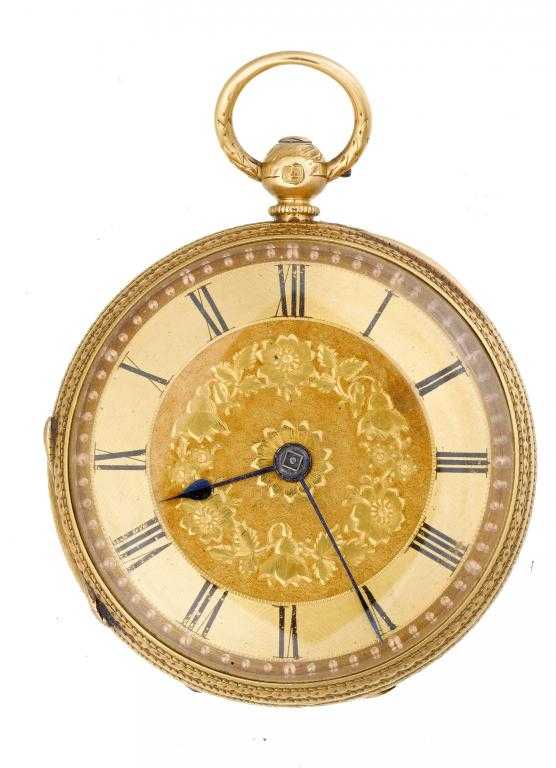 Appraisal: AN ENGLISH CT GOLD LEVER WATCH with engraved and engine