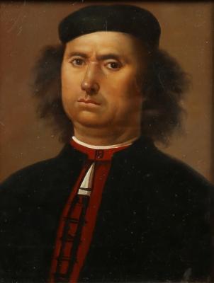 Appraisal: After Pietro Perugino Portrait of Francesco Delle Opere half-length wearing