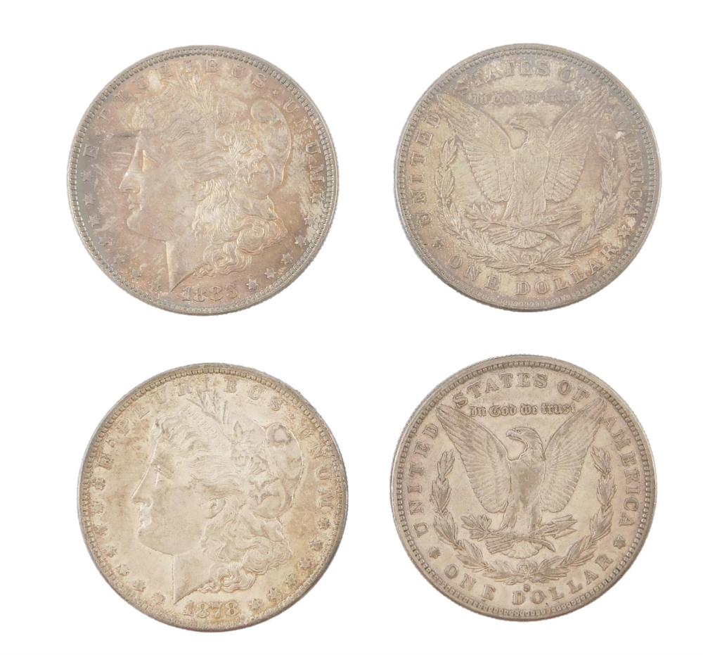 Appraisal: COINS Lot of four better Morgan dollars Includes -CC in