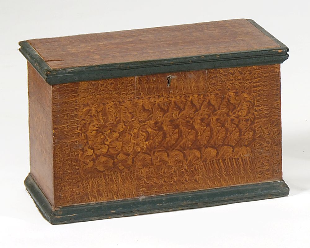 Appraisal: GRAIN-PAINTED DOCUMENT BOX th CenturyDecoration probably of a later date