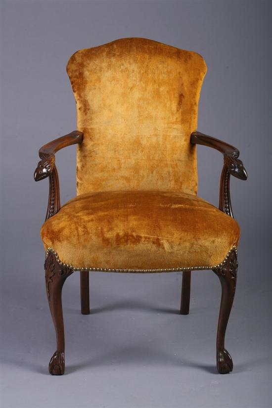 Appraisal: FEDERAL STYLE CARVED WALNUT ARM CHAIR late th early th