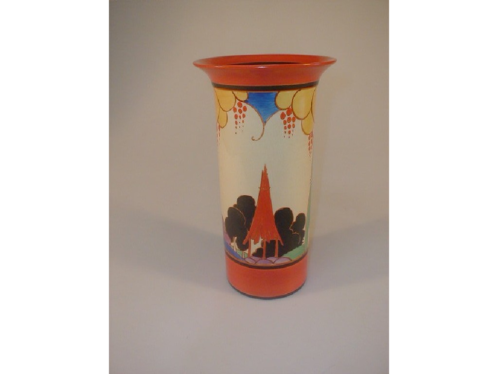 Appraisal: A Clarice Cliff fantasque Bizarre vase of cylindrical form with