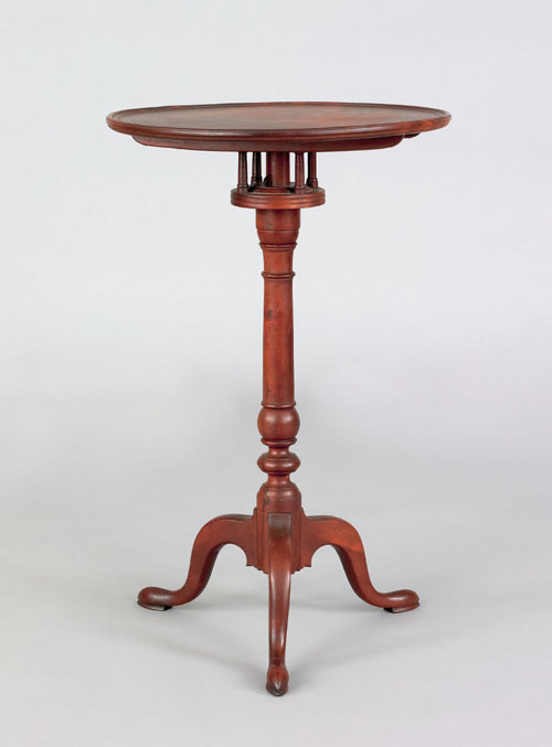 Appraisal: Chester County Pennsylvania cherry candlestand late th c the circular