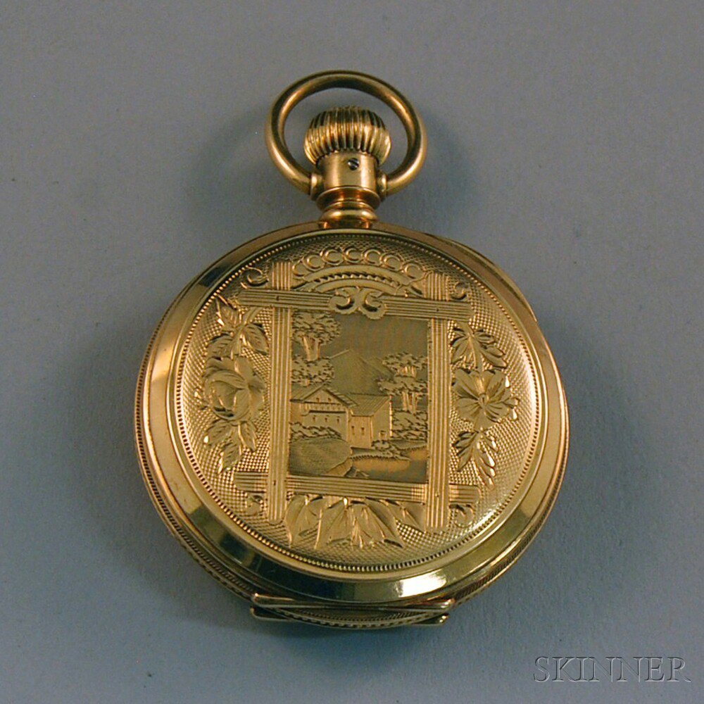 Appraisal: Elgin kt Gold Hunting Case Pocket Watch with subsidiary seconds