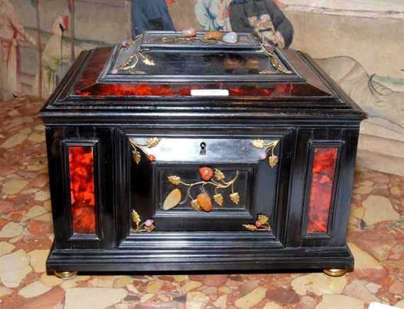 Appraisal: JEWELLERY CASKET late Renaissance partly from old elements Florence Ebonized