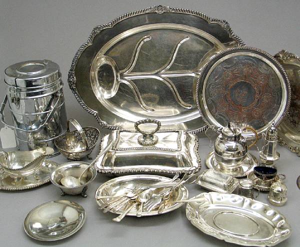 Appraisal: A group of scrap silver with various plated table articles