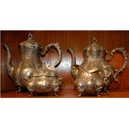 Appraisal: Continental Rococo Style Silver Tea and Coffee Service Estimate -