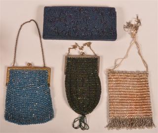 Appraisal: Four Ladies Mesh and Beaded Handbags to - w